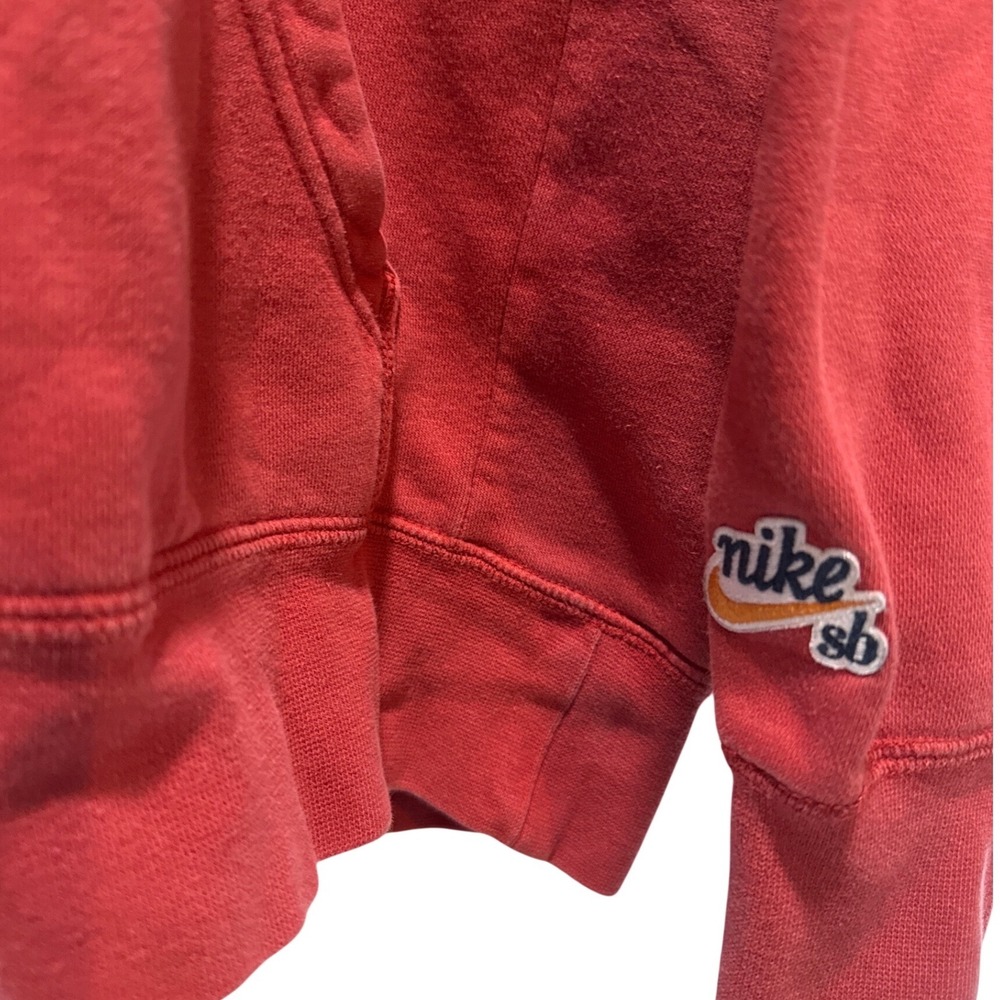 Nike SB Mens Red Colorblock Striped Pullover Hoodie Sweatshirt Large AJ9732-687 - Picture 3 of 6